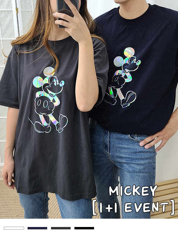 디즈니 미키 홀로그램 티셔츠